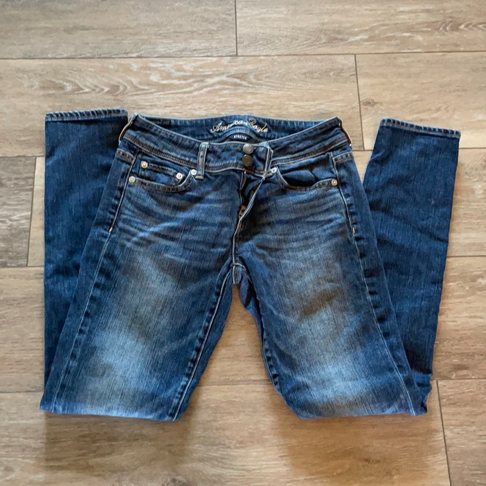 American Eagle Outfitters Women's Skinny Jeans - Dark Blue
